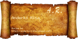 Anderkó Rita névjegykártya