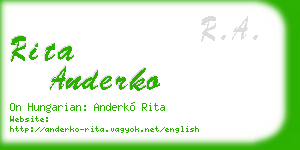 rita anderko business card