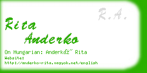 rita anderko business card